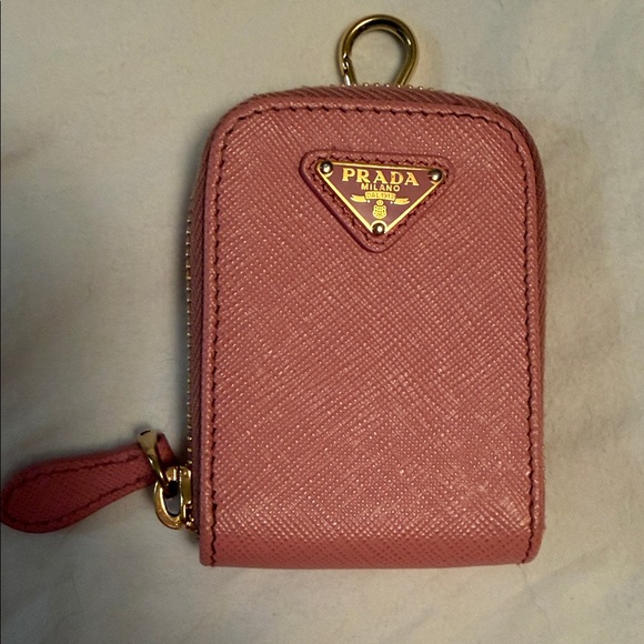 Prada Pink Saffiano Leather Shoulder Bag with Gold Chain Detail - Picture 12 of 14